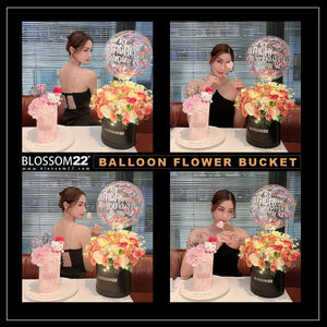 Sun Flower Balloon Flower Bucket ｜太陽花汽球皮革鮮花桶 Fresh Flower Gift Box Blossom22°
