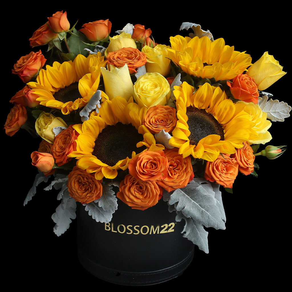 Sun Flower Balloon Flower Bucket ｜太陽花汽球皮革鮮花桶 Fresh Flower Gift Box Blossom22°