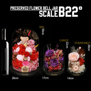 紫色摩絲熊保鮮花瓶｜Purple Moss Bear Preserved Flower Bell Jar (Standard)  Blossom22hk