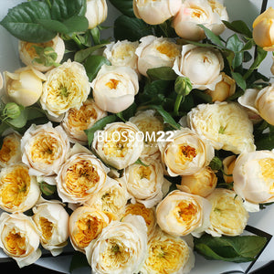 39枝 多頭庭園黃玫瑰花束｜39 Mini Yellow Garden Roses Bouquet 花束 bouquet 鮮花束 Blossom22°