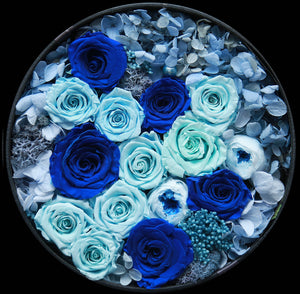 藍色保鮮花禮盒｜Blue Preserved Flower Gift Box  Blossom22hk