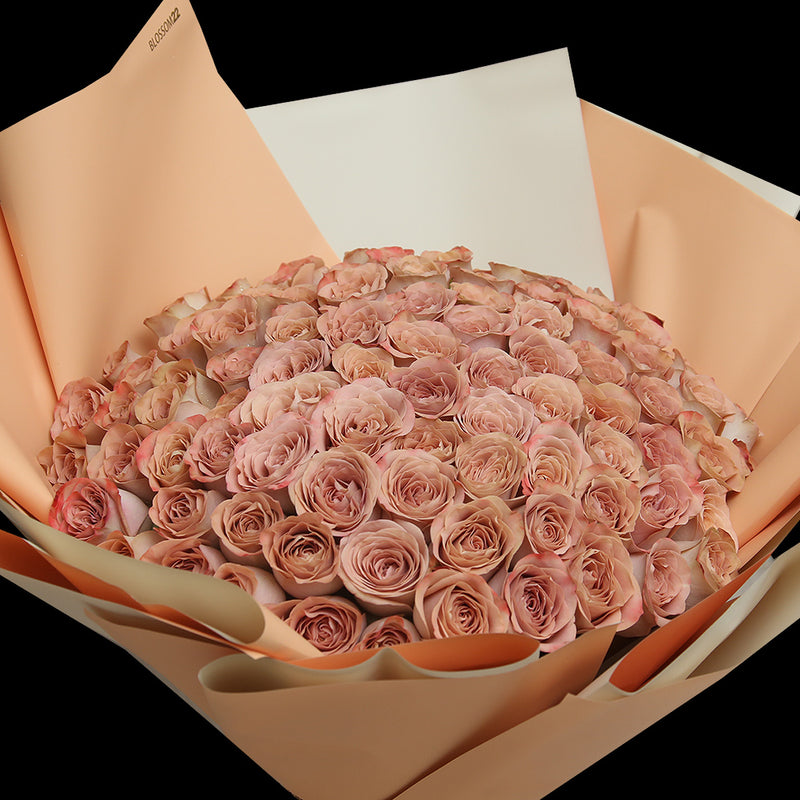 99枝 肯亞咖啡玫瑰花束｜99 Kenya Coffee Roses Bouquet｜情人節花 fresh bouquet 鮮花束 Blossom22°