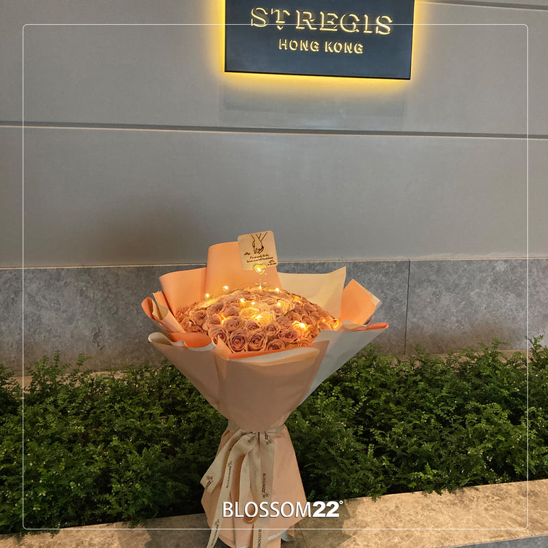 99枝 肯亞咖啡玫瑰花束｜99 Kenya Coffee Roses Bouquet｜情人節花 fresh bouquet 鮮花束 Blossom22°