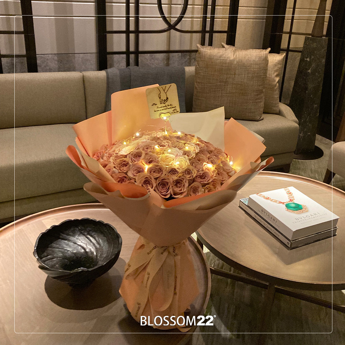 99枝 肯亞咖啡玫瑰花束｜99 Kenya Coffee Roses Bouquet｜情人節花 fresh bouquet 鮮花束 Blossom22°