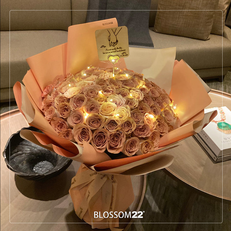 99枝 肯亞咖啡玫瑰花束｜99 Kenya Coffee Roses Bouquet｜情人節花 fresh bouquet 鮮花束 Blossom22°
