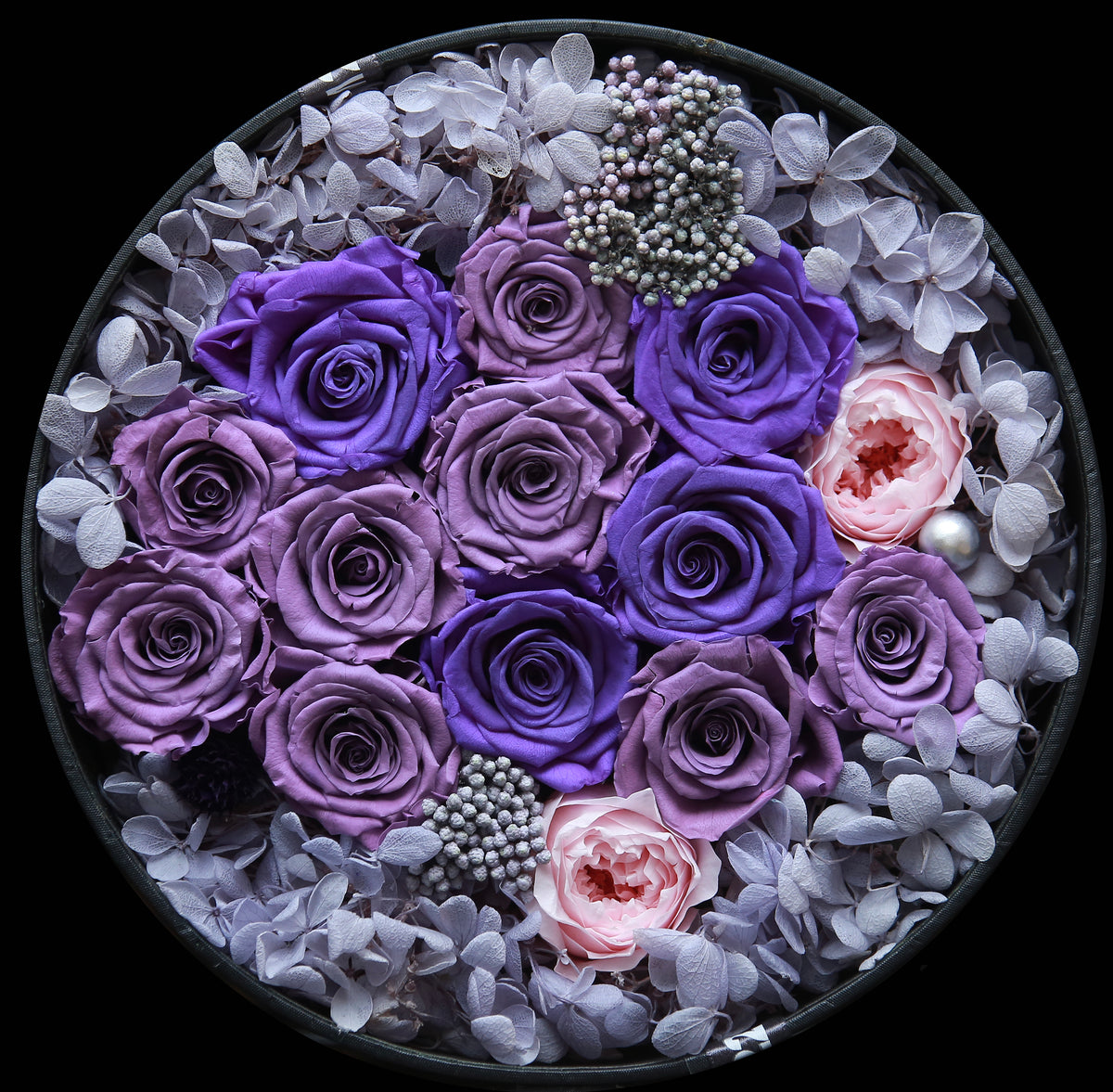 紫色保鮮花禮盒｜Purple Preserved Flower Gift Box  Blossom22hk