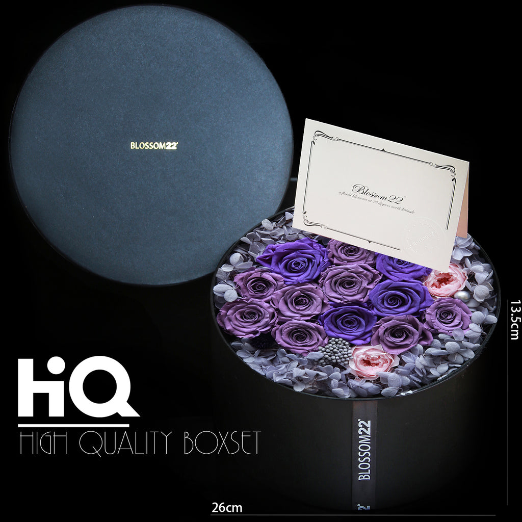 紫色保鮮花禮盒｜Purple Preserved Flower Gift Box  Blossom22hk