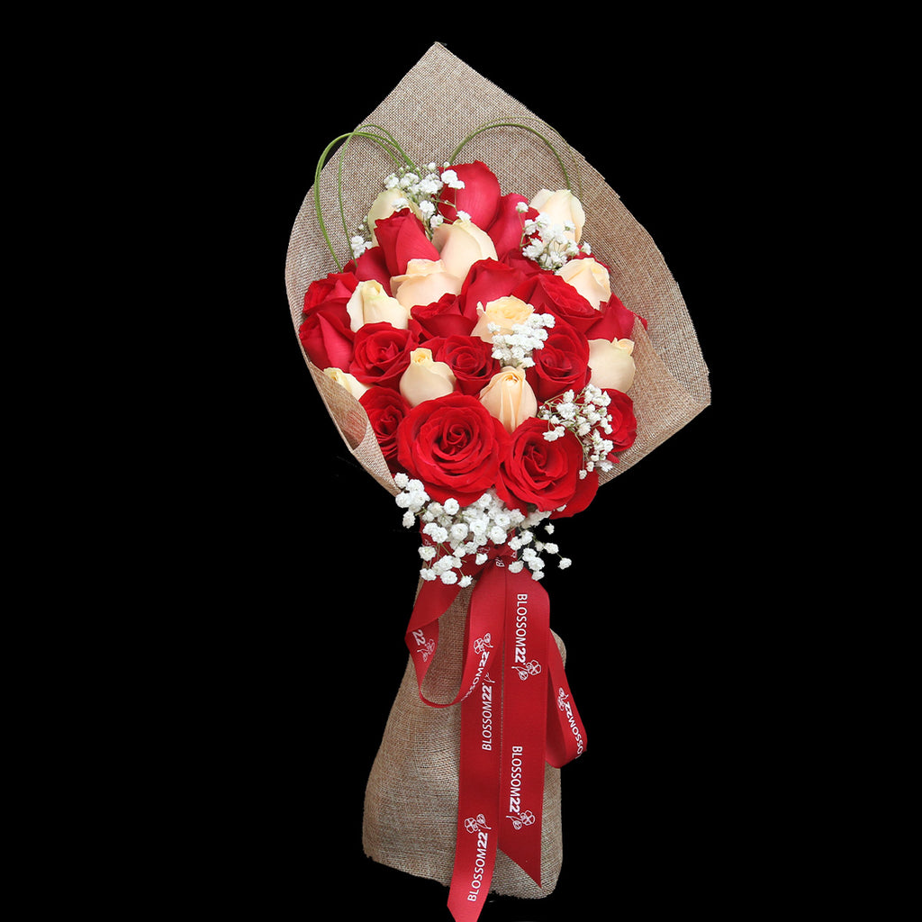 29枝 紅及香檳玫瑰｜29 Red & Champagne Roses（Fall In Love） 花束 bouquet 鮮花束 BLOSSOM22
