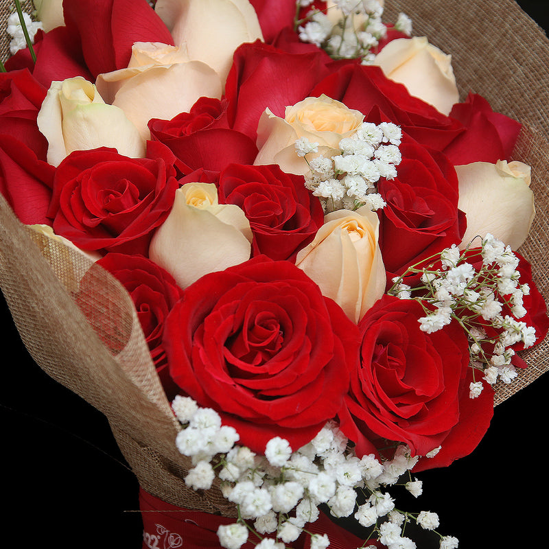 29枝 紅及香檳玫瑰｜29 Red & Champagne Roses（Fall In Love） 花束 bouquet 鮮花束 BLOSSOM22