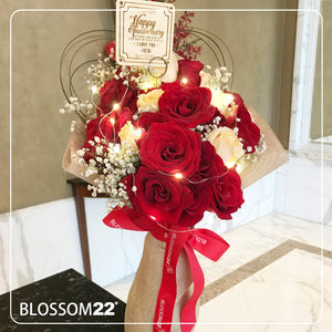 29枝 紅及香檳玫瑰｜29 Red & Champagne Roses（Fall In Love） 花束 bouquet 鮮花束 BLOSSOM22