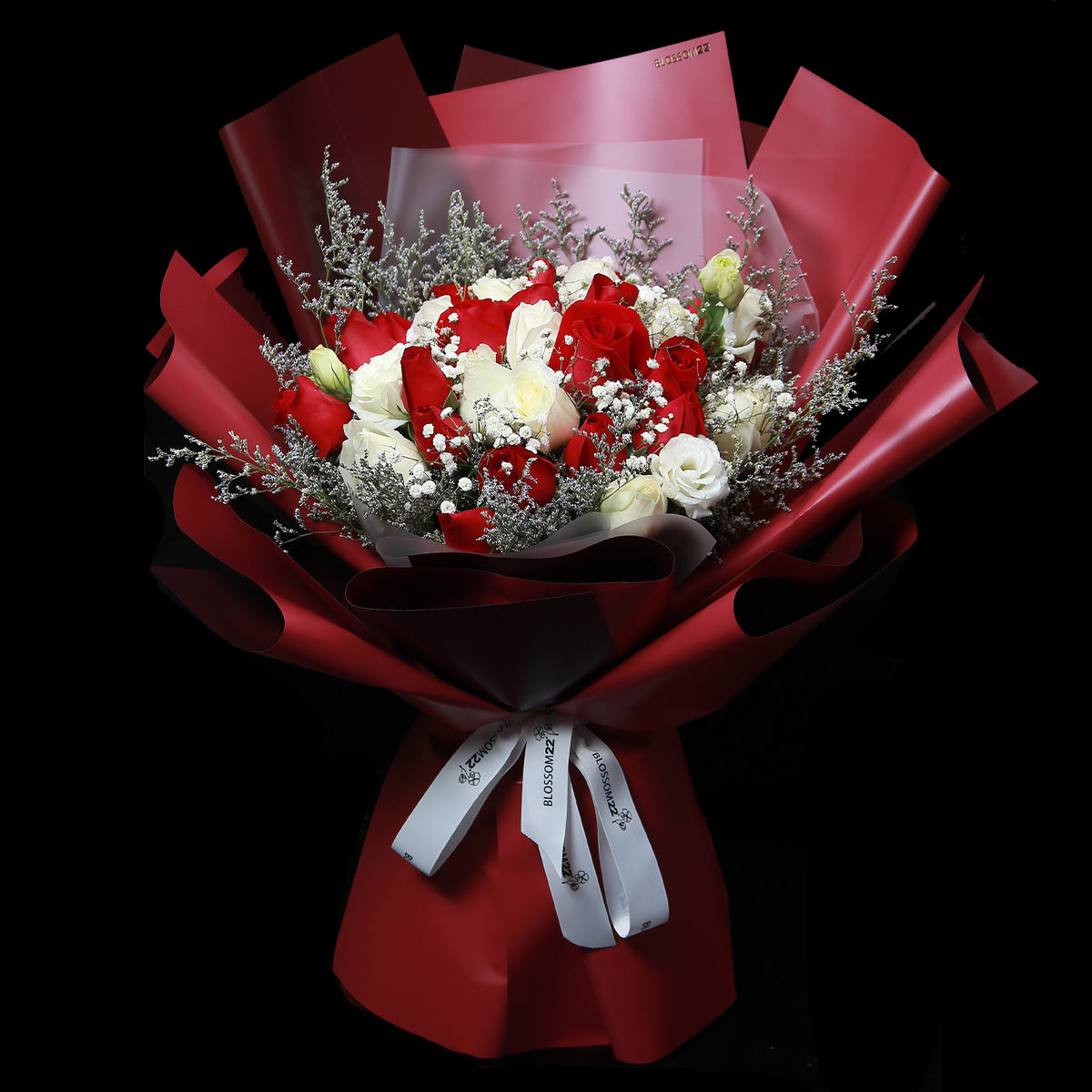 33枝 紅白玫瑰花束｜33 Red and White Roses (RED LOVE 33) 花束 bouquet 鮮花束 Blossom22°