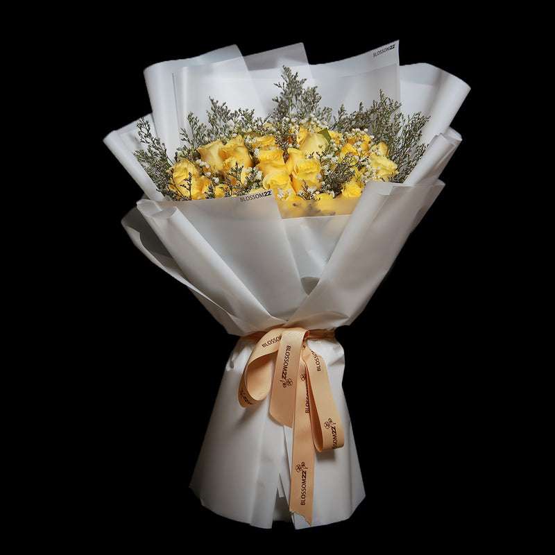 33枝 黃玫瑰花束｜33 Yellow Roses Bouquet 花束 bouquet 鮮花束 Blossom22°