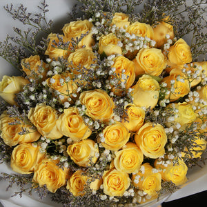 33枝 黃玫瑰花束｜33 Yellow Roses Bouquet 花束 bouquet 鮮花束 Blossom22°