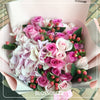 33枝 混色粉玫瑰及繡球｜33 Mixed Pink Roses & Hydrangea (Pastel+) 花束 bouquet 鮮花束 BLOSSOM22