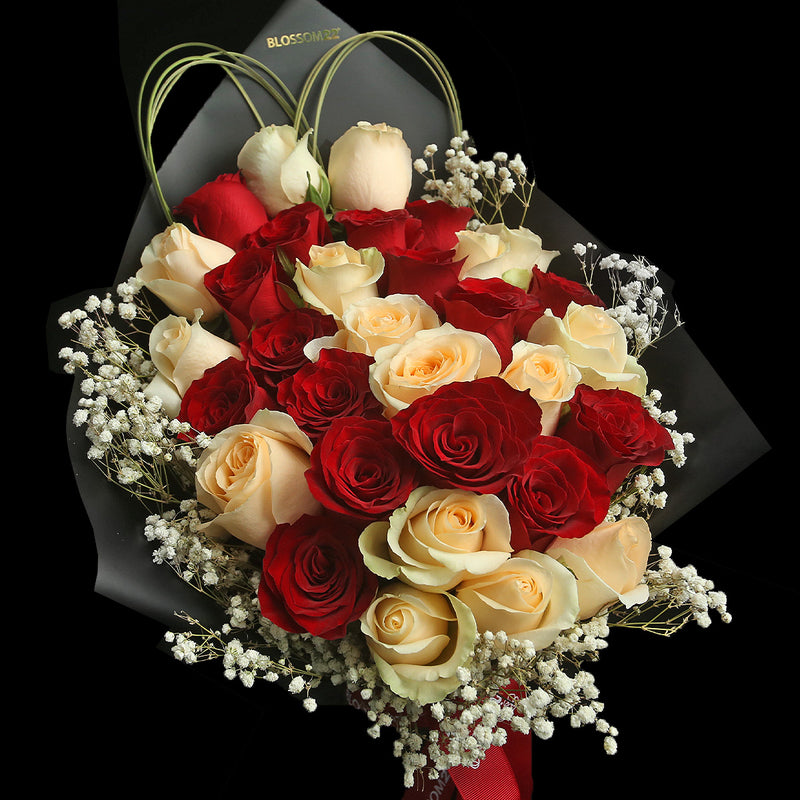 29枝 香檳紅玫瑰花束｜29 Red & Champagne Roses Bouquet (29 Rosé）