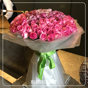 199枝 粉色混合玫瑰花束｜199 Mixed Pink Roses Bouquet fresh bouquet 鮮花束 BLOSSOM22