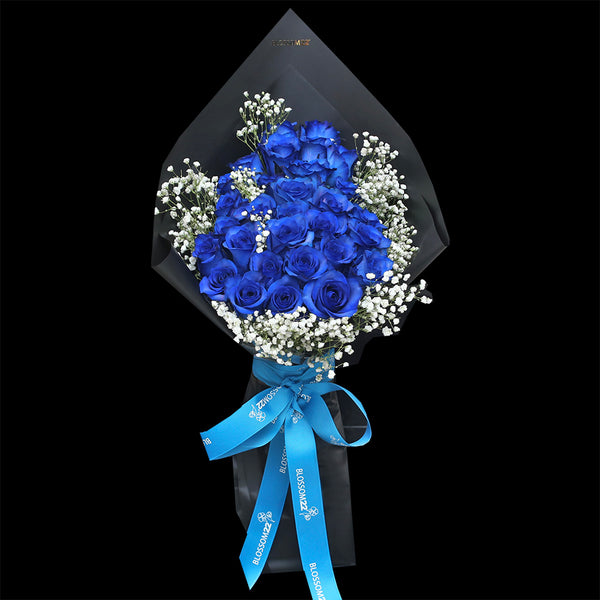 29枝貴族藍玫瑰花束｜29 Navy Blue Dyeing Roses Bouquet