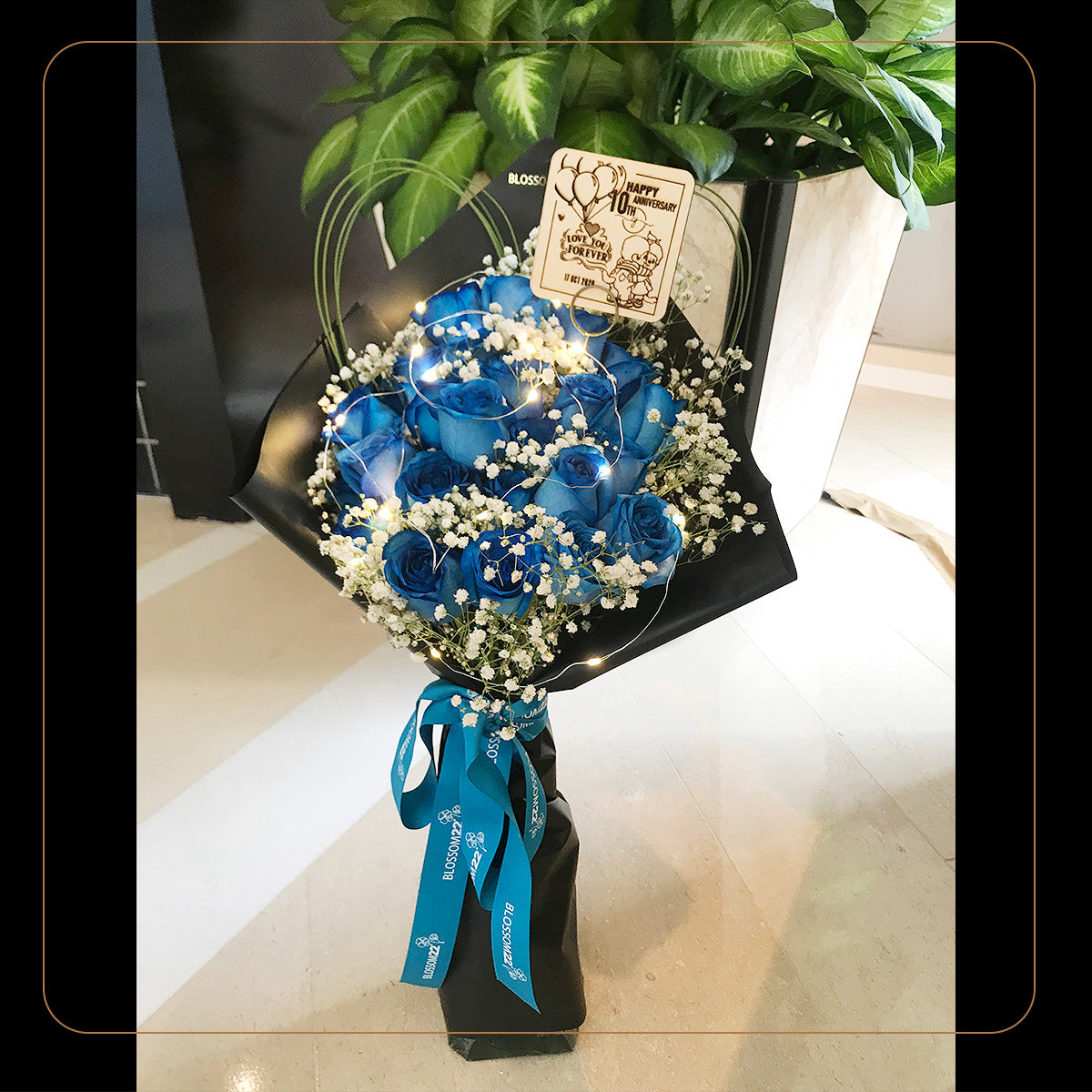 29枝 貴族藍玫瑰花束｜29 Navy Blue Dyeing Roses Bouquet fresh bouquet 鮮花束 BLOSSOM22