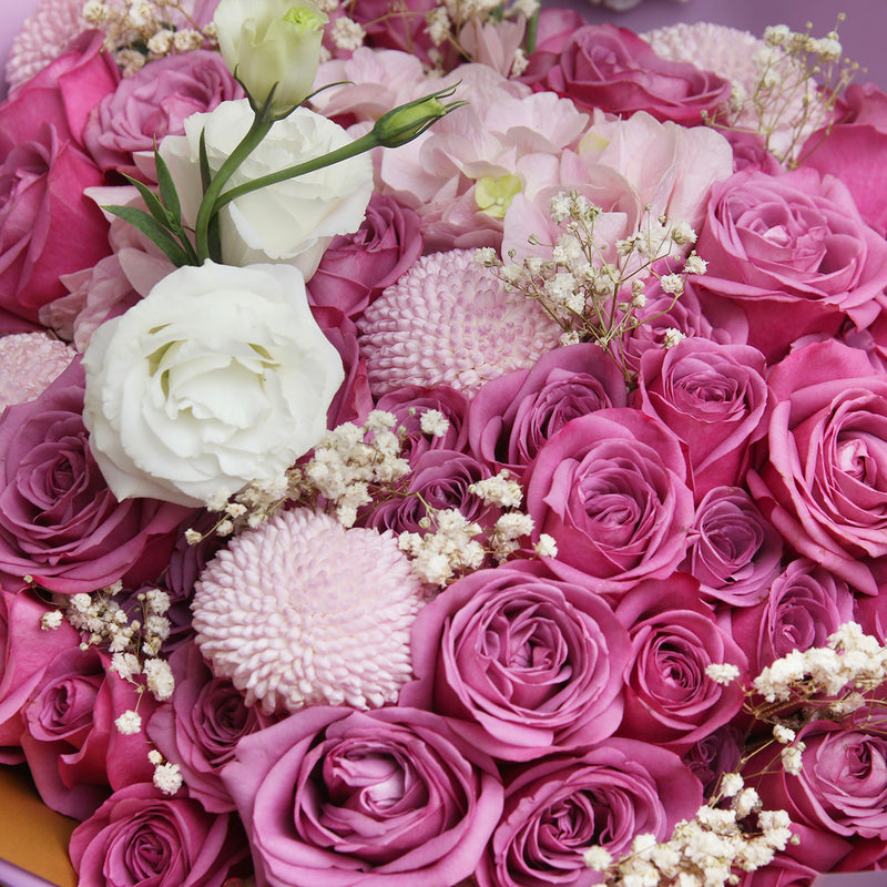 60枝 紫玫瑰及繡球｜60 Purple Roses & Hydrangea (XXL Song of the Ocean) 花束 bouquet 鮮花束 Blossom22°
