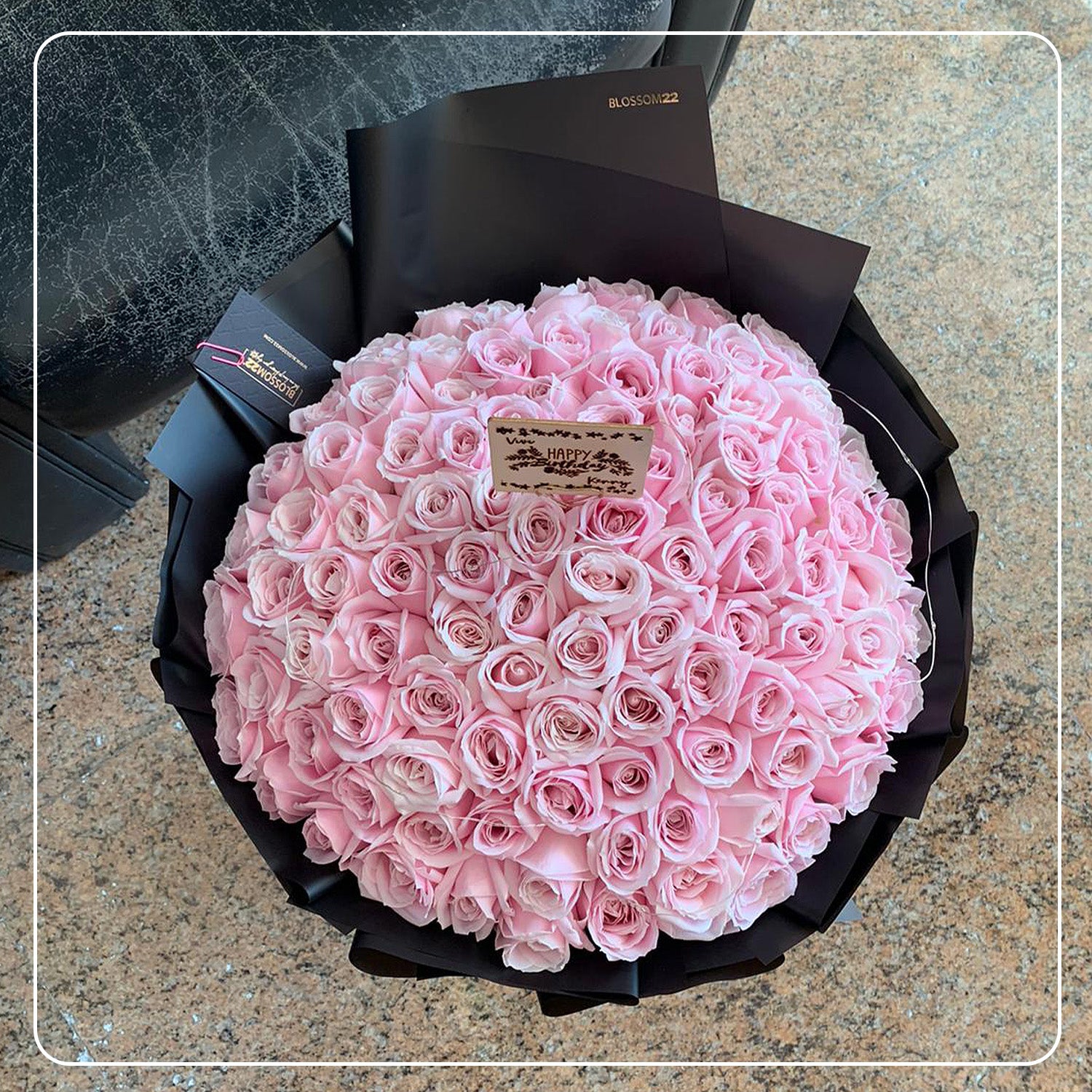 情人節 Pink rose bouquet 粉紅 色 玫瑰 花束 粉雪山 粉紅玫瑰 鮮花