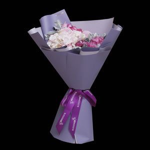 19枝 紫玫瑰及繡球｜19 Purple Roses ＆ Hydrangea(Song of the Ocean) fresh bouquet 鮮花束 BLOSSOM22