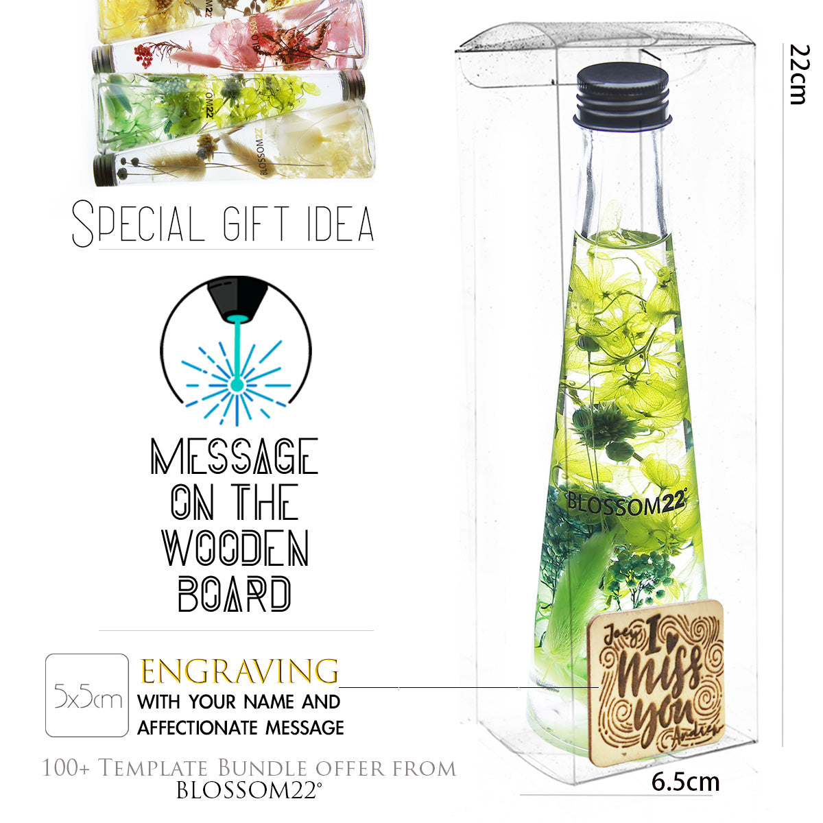 浮游花瓶｜Herbarium Bottle - hb02.Green Other Products Blossom22hk
