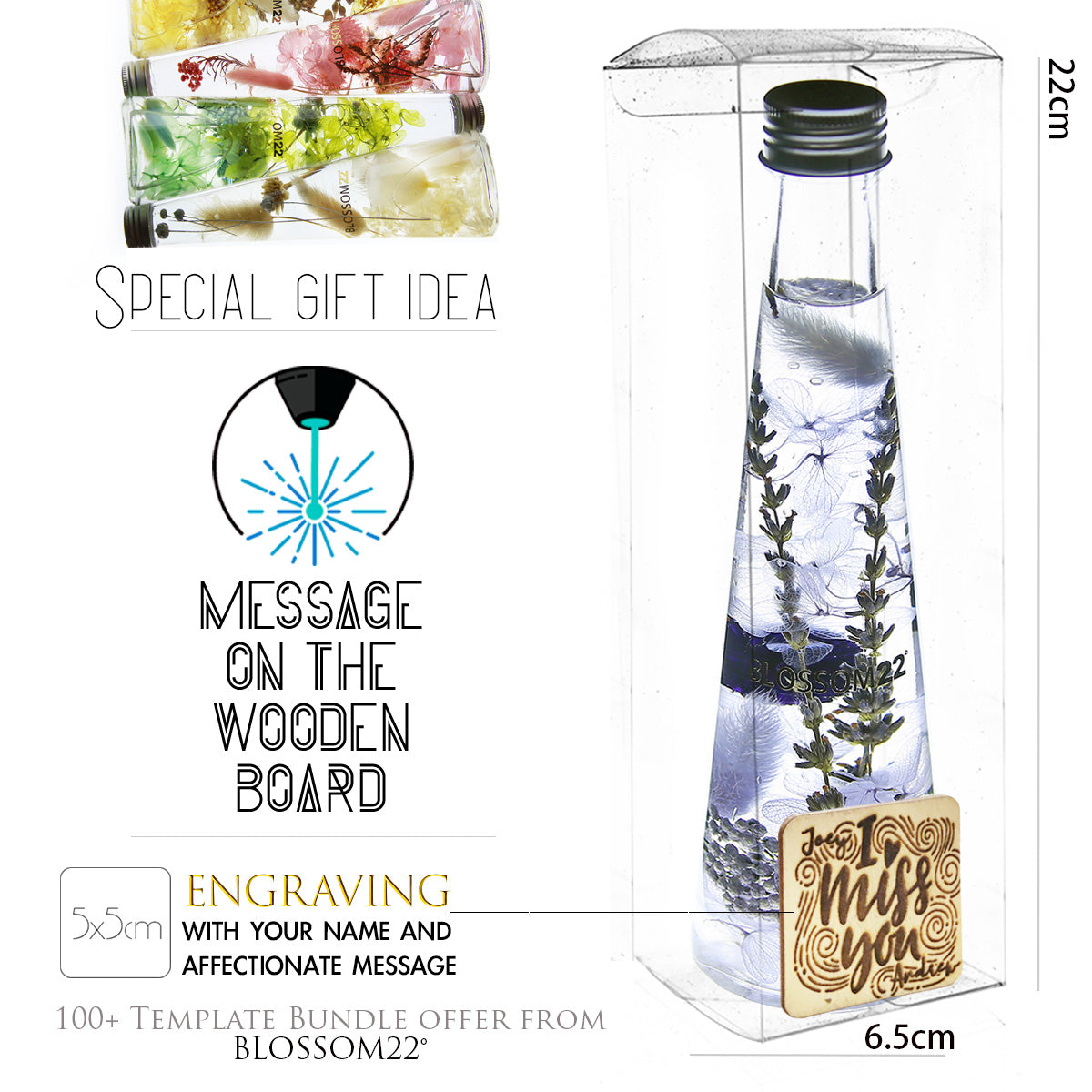 浮游花瓶｜Herbarium Bottle - hb04.Purple Other Products Blossom22hk