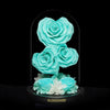 蒂芬妮心型玫瑰保鮮花瓶｜Tiffany Blue Heart Roses Preserved Flower Bell Jar  Blossom22hk