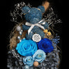 藍色摩絲熊保鮮花瓶｜Blue Moss Bear Preserved Flower Bell Jar (Standard)  Blossom22hk