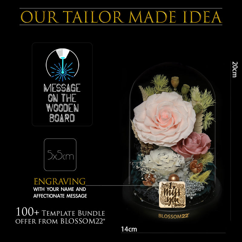 Standard Preserved-Flower•Glass Bell Jar｜標準版保鮮花瓶 14  Blossom22hk