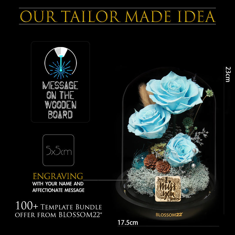 蒂芬妮保鮮花瓶｜Tiffany Blue Preserved Flower Bell Jar  Blossom22hk