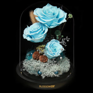 蒂芬妮保鮮花瓶｜Tiffany Blue Preserved Flower Bell Jar  Blossom22hk