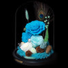 孔雀藍保鮮花玻璃瓶｜Peacock Blue Preserved Flower Bell Jar  Blossom22hk