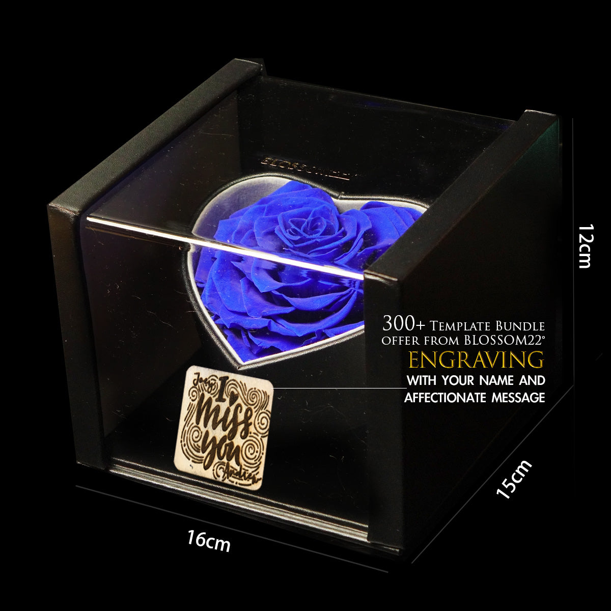 XXL Heart Rose Preserved Flower Box｜巨型心型玫瑰保鮮花盒 - Blue（藍)  Blossom22°