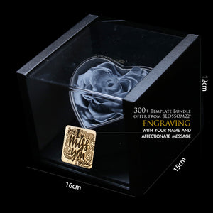 XXL Heart Rose Preserved Flower Box｜巨型心型玫瑰保鮮花盒 - Gery（灰)  Blossom22°