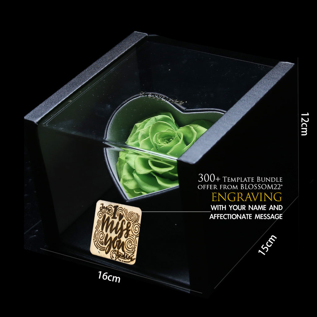 XXL Heart Rose Preserved Flower Box｜巨型心型玫瑰保鮮花盒 - Green（綠)  Blossom22°