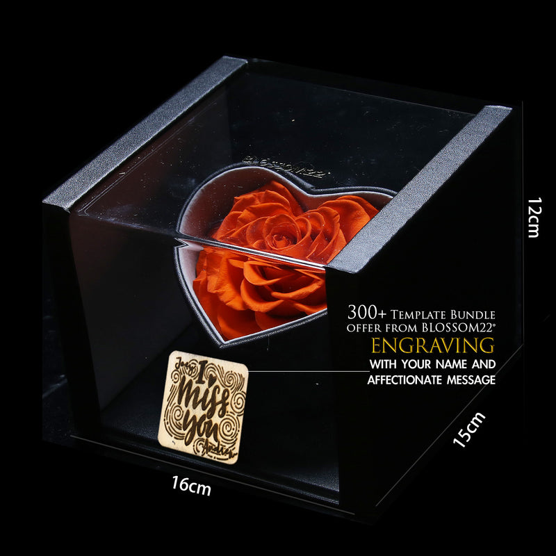 XXL Heart Rose Preserved Flower Box｜巨型心型玫瑰保鮮花盒 - Orange（橙)  Blossom22°