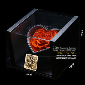 XXL Heart Rose Preserved Flower Box｜巨型心型玫瑰保鮮花盒 - Orange（橙)  Blossom22°