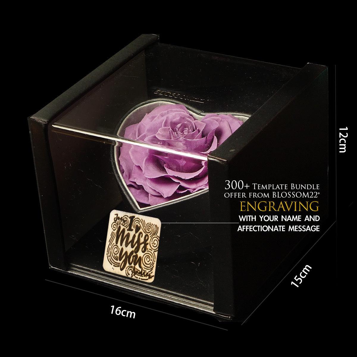 XXL Heart Rose Preserved Flower Box｜巨型心型玫瑰保鮮花盒 - Purple（紫)  Blossom22°