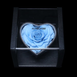 XXL Heart Rose Preserved Flower Box｜巨型心型玫瑰保鮮花盒 - Sky Blue（天藍)  Blossom22°