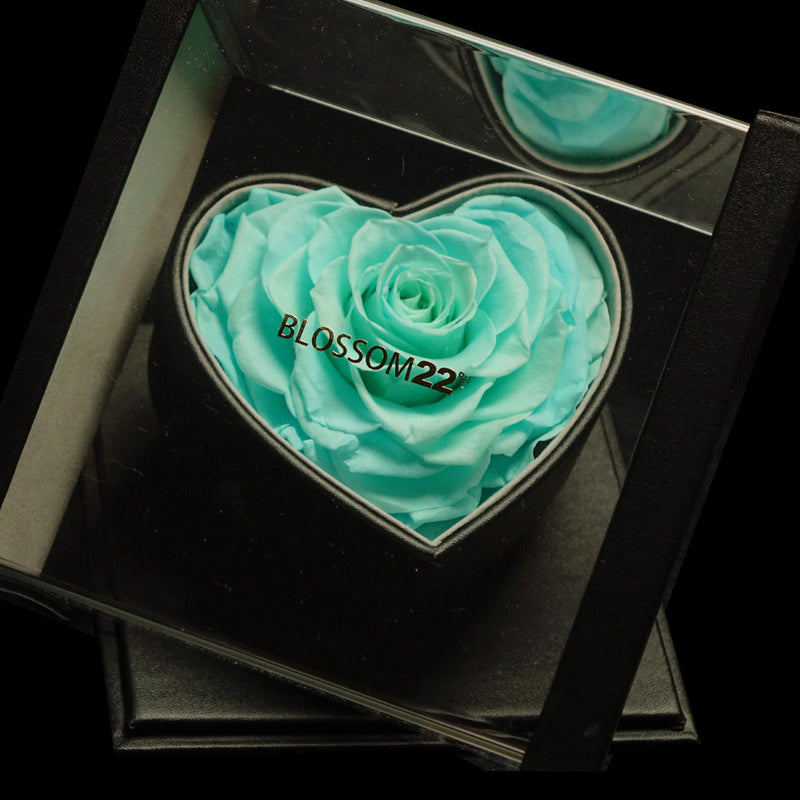 XXL Heart Rose Preserved Flower Box｜巨型心型玫瑰保鮮花盒 - Tiffany Blue（蒂芙尼藍)  Blossom22°