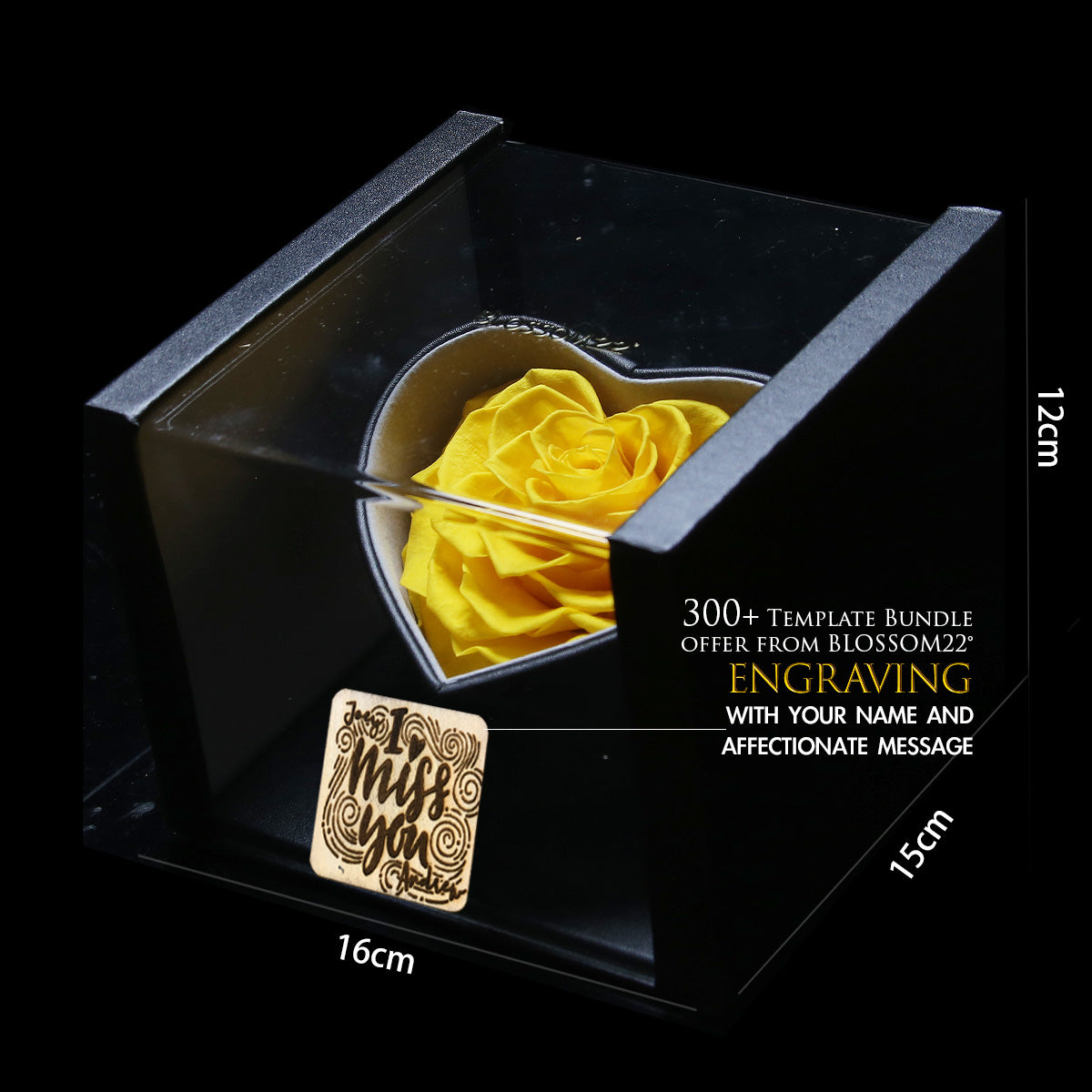 XXL Heart Rose Preserved Flower Box｜巨型心型玫瑰保鮮花盒 - Yellow（黃)  Blossom22°