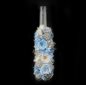 藍色保鮮花酒瓶｜Blue Preserved Flower Wine Bottle  Blossom22hk