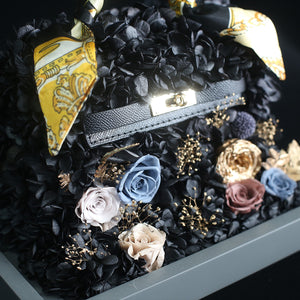 黑色保鮮花手袋｜Black Preserved Rose & Hydrangea Hand Bag  Blossom22°