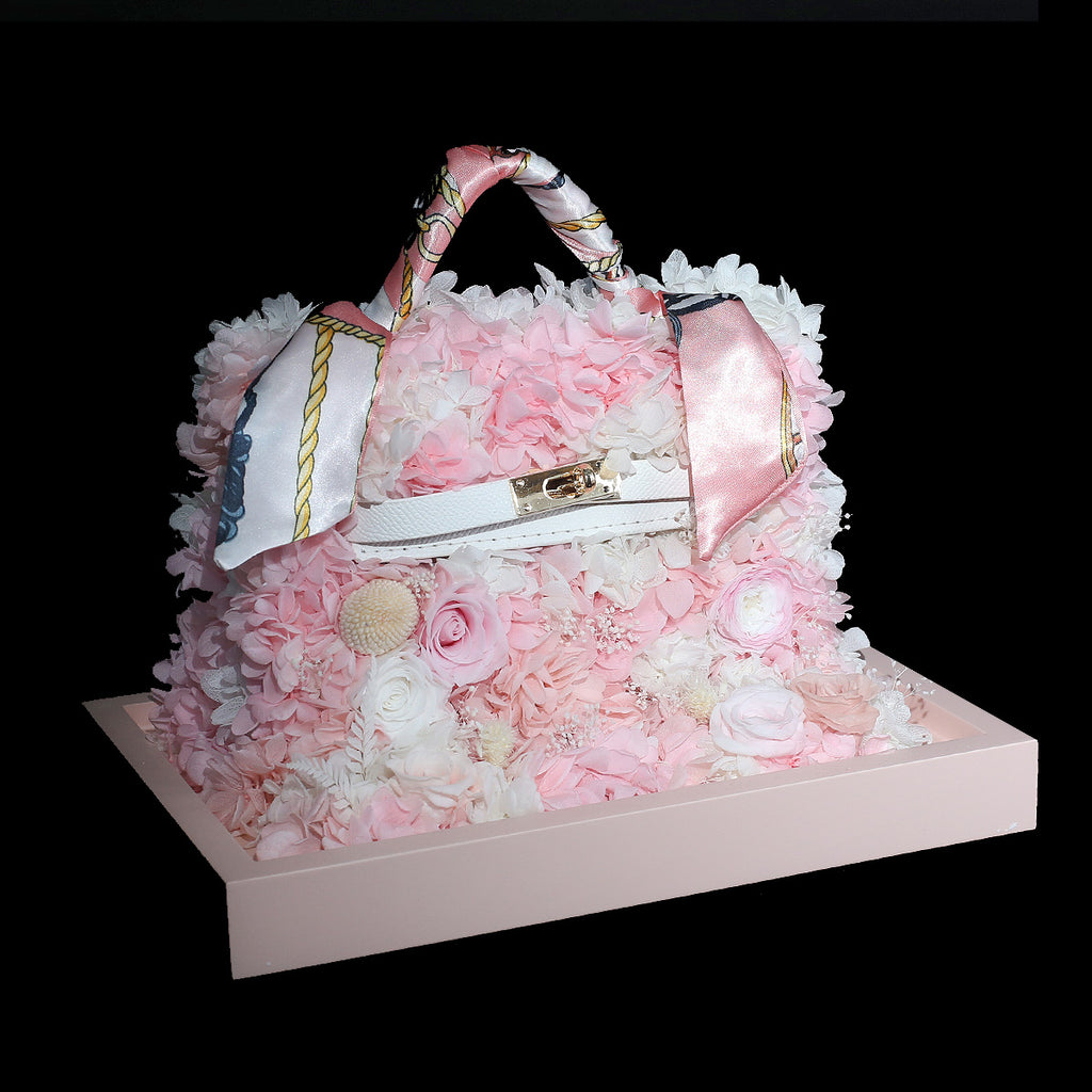 粉色保鮮花手袋｜Pink Preserved Rose & Hydrangea Hand Bag  Blossom22°
