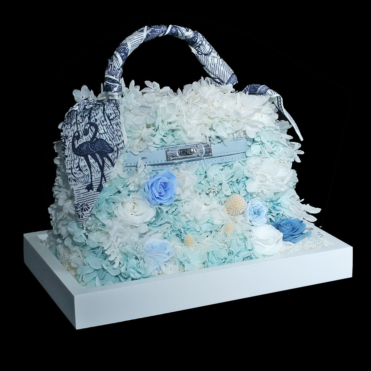 蒂芬妮保鮮花手袋｜Tiffany Blue Preserved Rose & Hydrangea Hand Bag  Blossom22°