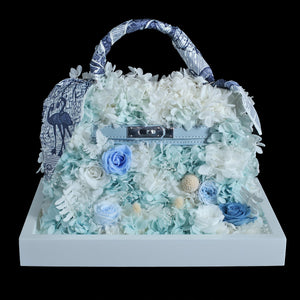 蒂芬妮保鮮花手袋｜Tiffany Blue Preserved Rose & Hydrangea Hand Bag  Blossom22°