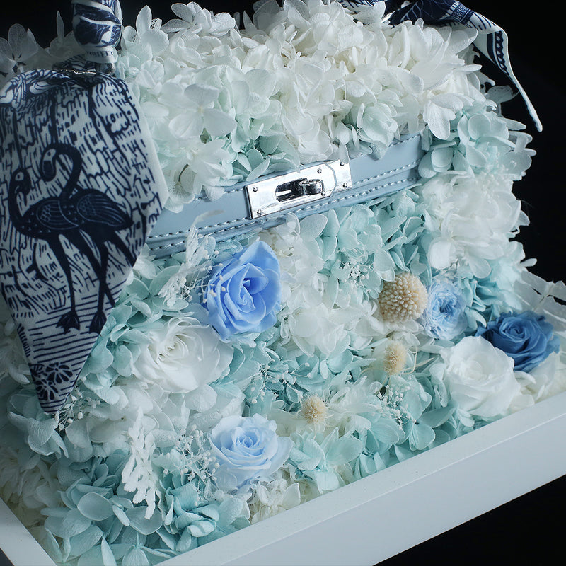 蒂芬妮保鮮花手袋｜Tiffany Blue Preserved Rose & Hydrangea Hand Bag  Blossom22°