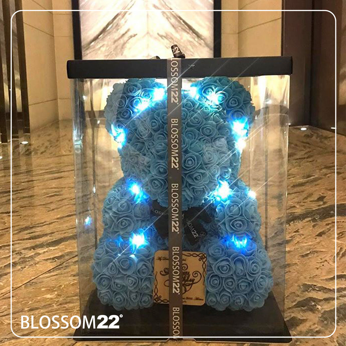 天藍色玫瑰熊｜Sky Blue Rose Bear Other Products Blossom22hk