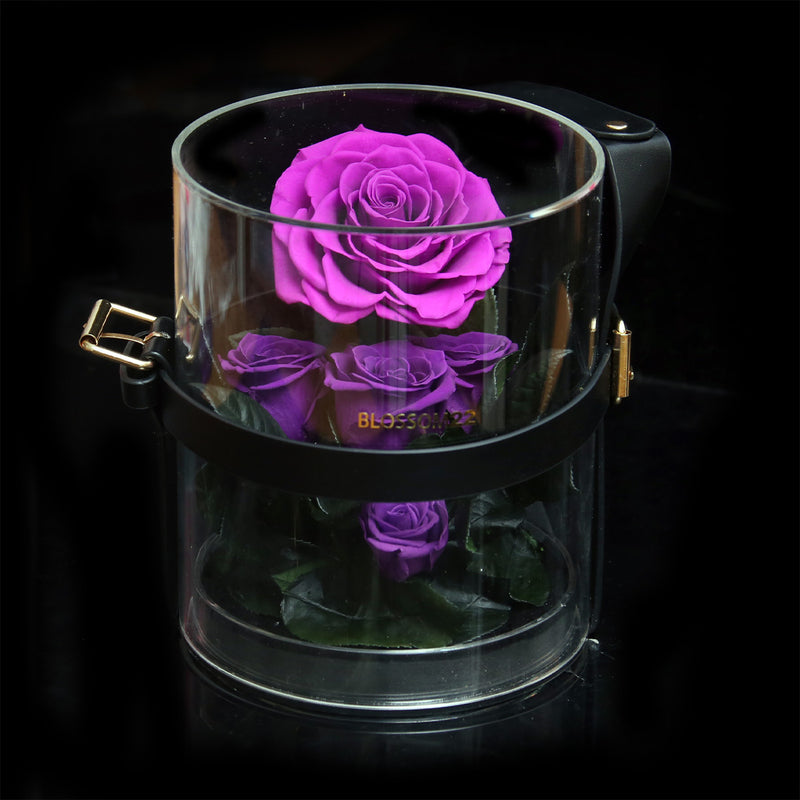 Secret Garden Preserved Flower PVC Box - Purple｜秘密花園保鮮花盒 - 紫  Blossom22hk